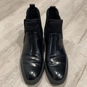 Zara Chelsea Booties Casual Round Toe Chunky Heel Ankle Boots Motorcycle Shoes